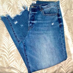 Pistola Charlie High Straight Crop Distress Fray